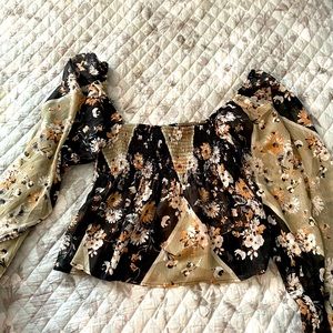 Sheer balloon sleeve top